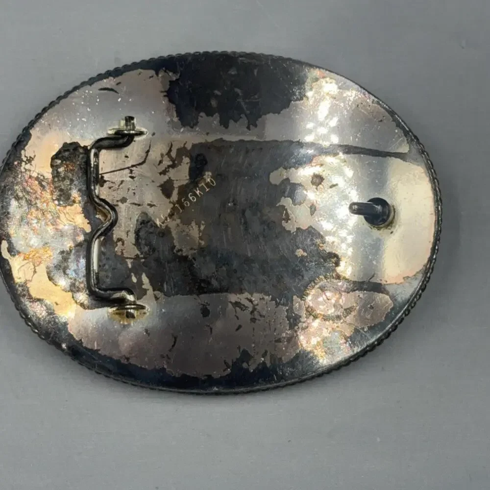 Montana Silversmiths Belt Buckle Mens Silver Western Steer Skull Feather Oval